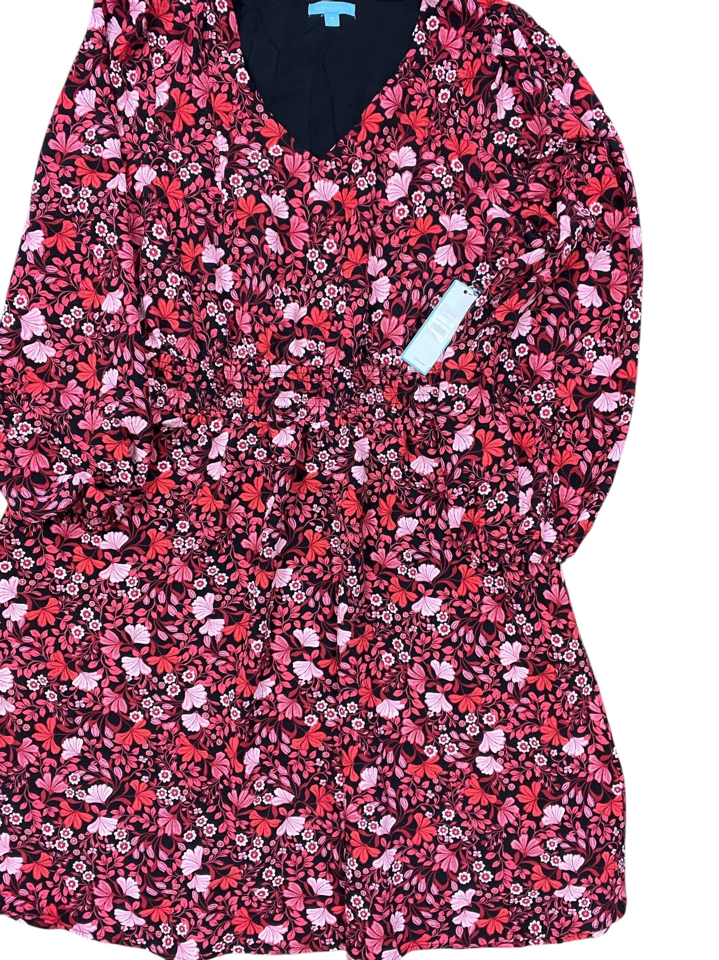 Dress Casual Midi By Draper James In Black & Red, Size:Xl
