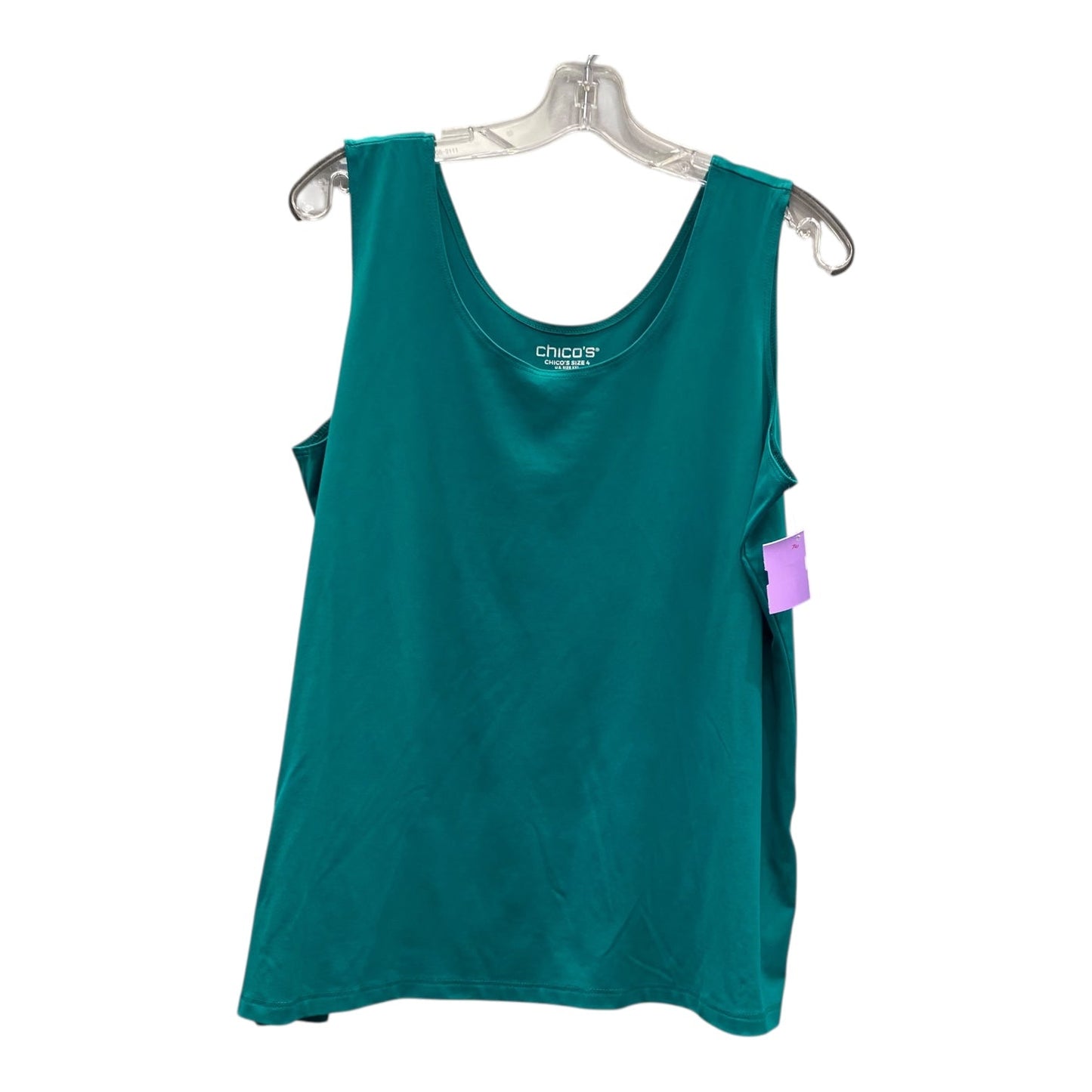 Top Sleeveless By Chicos In Green, Size:Xxl