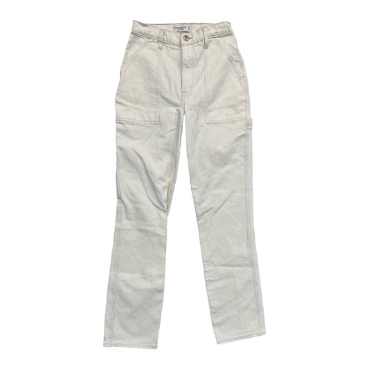 Jeans Straight By Abercrombie And Fitch In Cream, Size:4