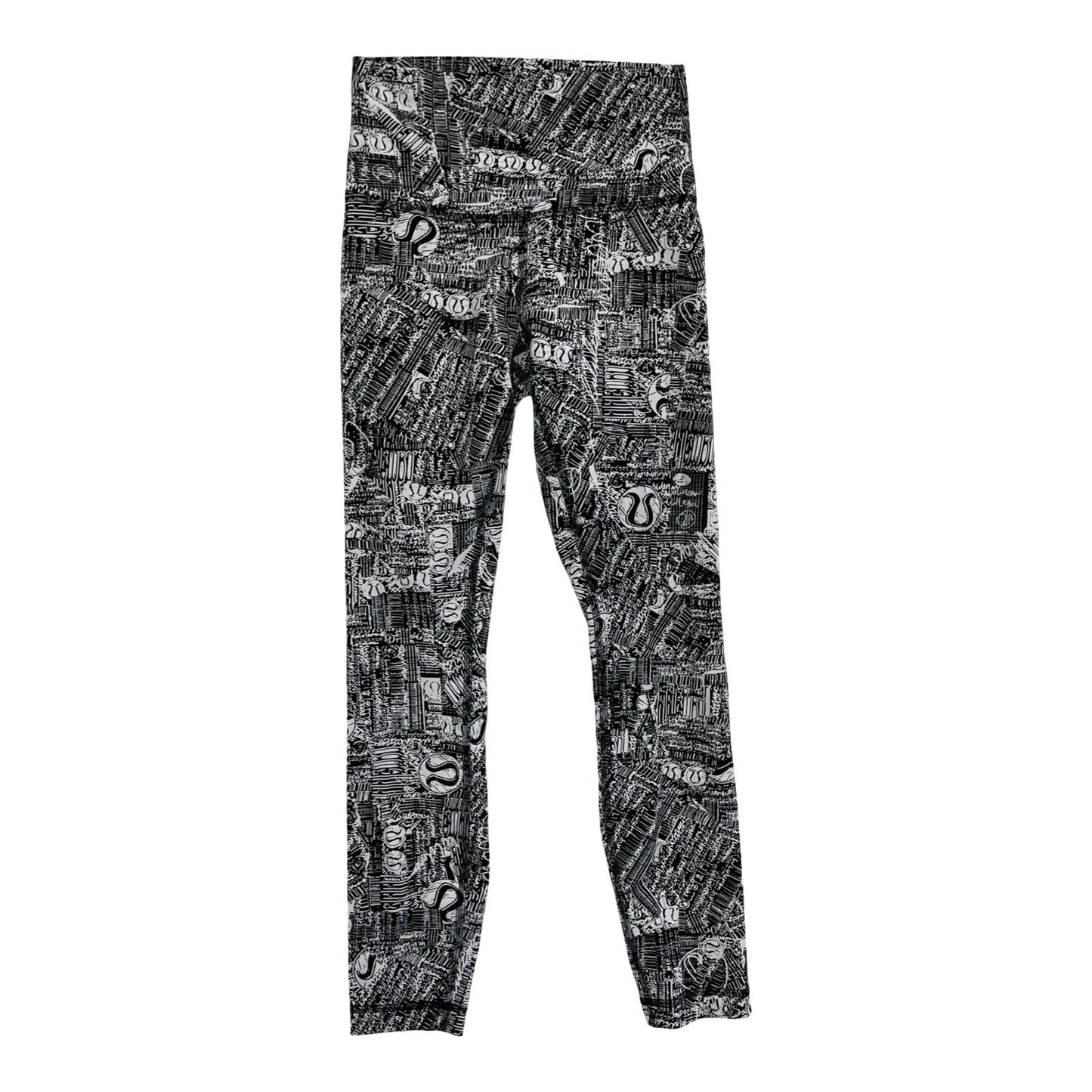 Athletic Leggings By Lululemon In Black & White, Size:4