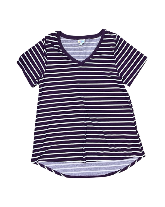 Top Ss By Lularoe In Purple & White, Size:L