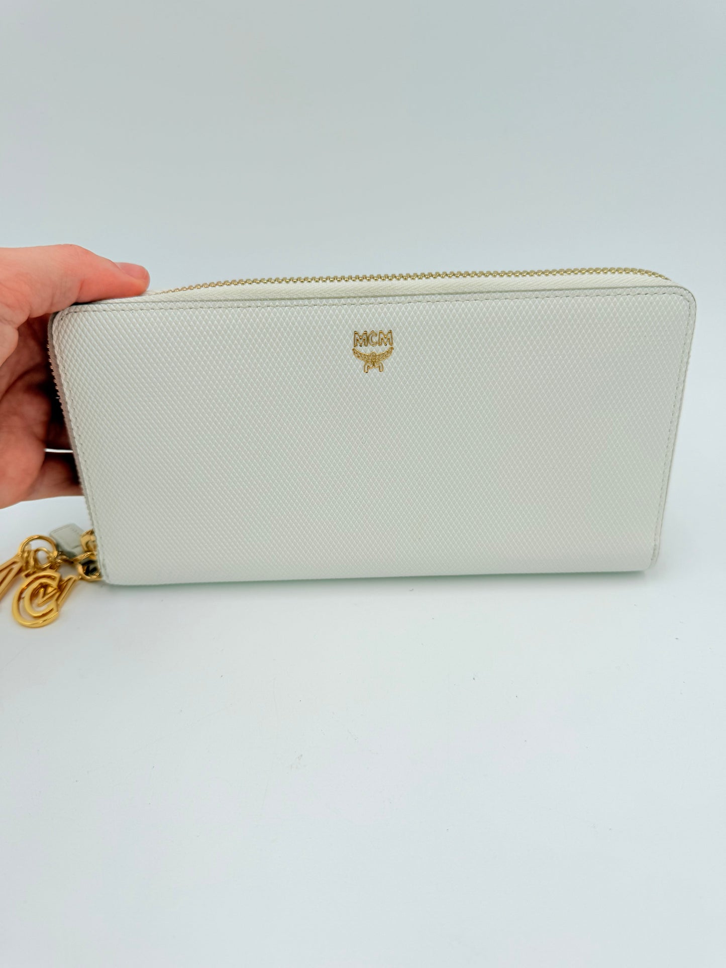 Wallet Luxury Designer By Mcm In White, Size:Large