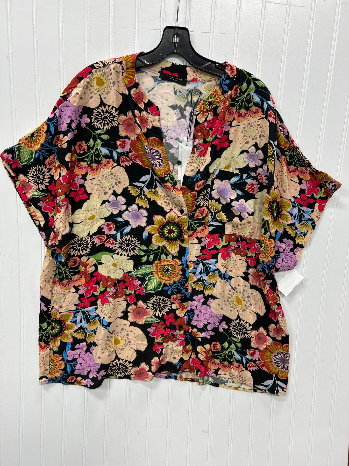 Top Ss By Tahari In Floral Print, Size:2