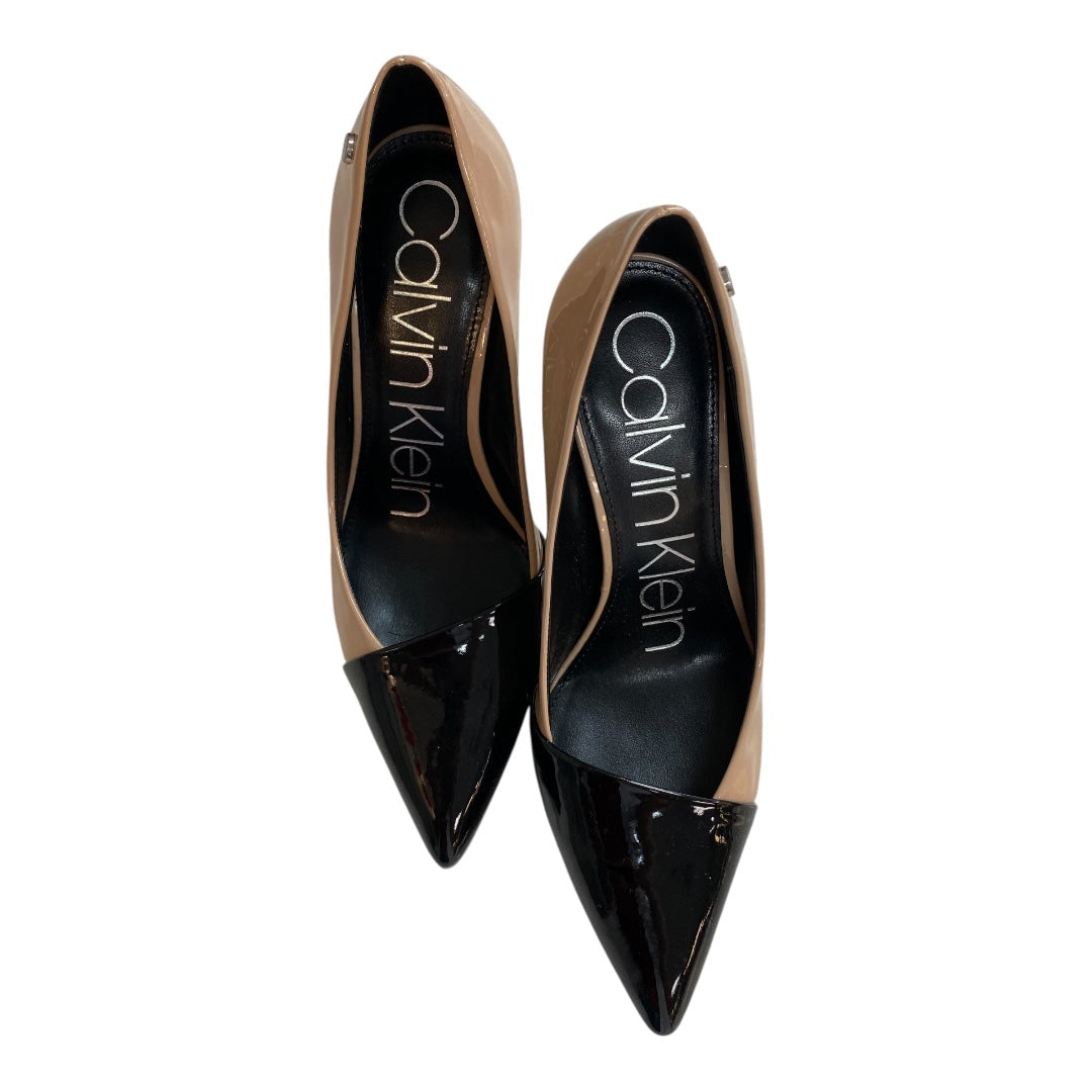 Shoes Heels Stiletto By Calvin Klein In Black & Cream, Size:6