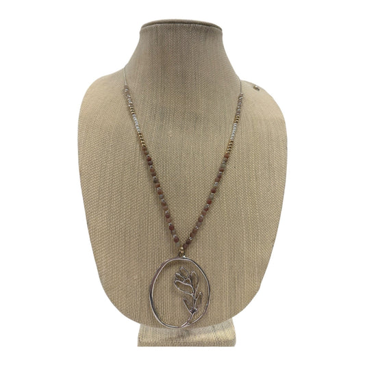 Necklace Pendant  In Pink & Silver