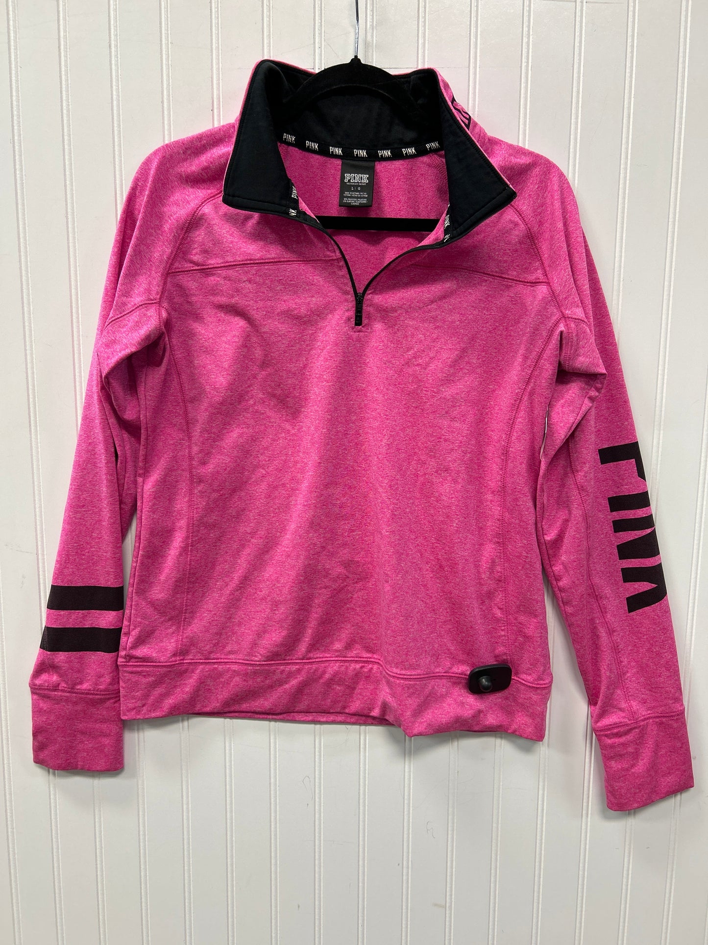 Athletic Top Ls Collar By Pink In Pink, Size:L