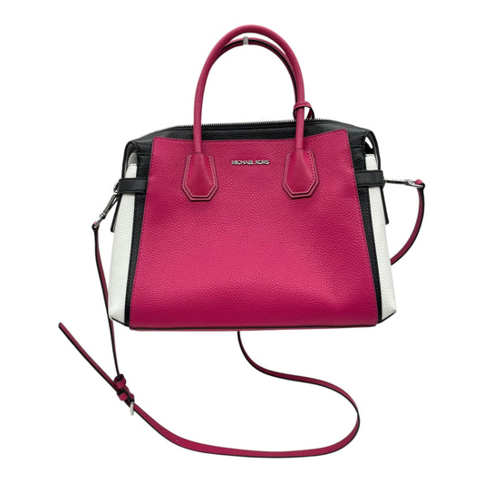 Handbag Designer By Michael Kors In Pink & White, Size:Large