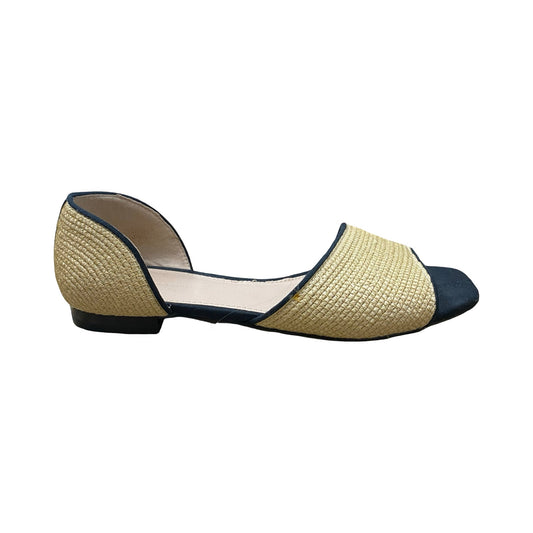Sandals Flats By Something Navy In Tan, Size:6.5
