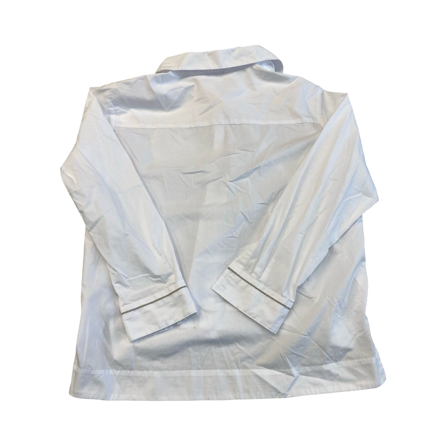 Blouse Ls By Calvin Klein In Silver & White, Size:L
