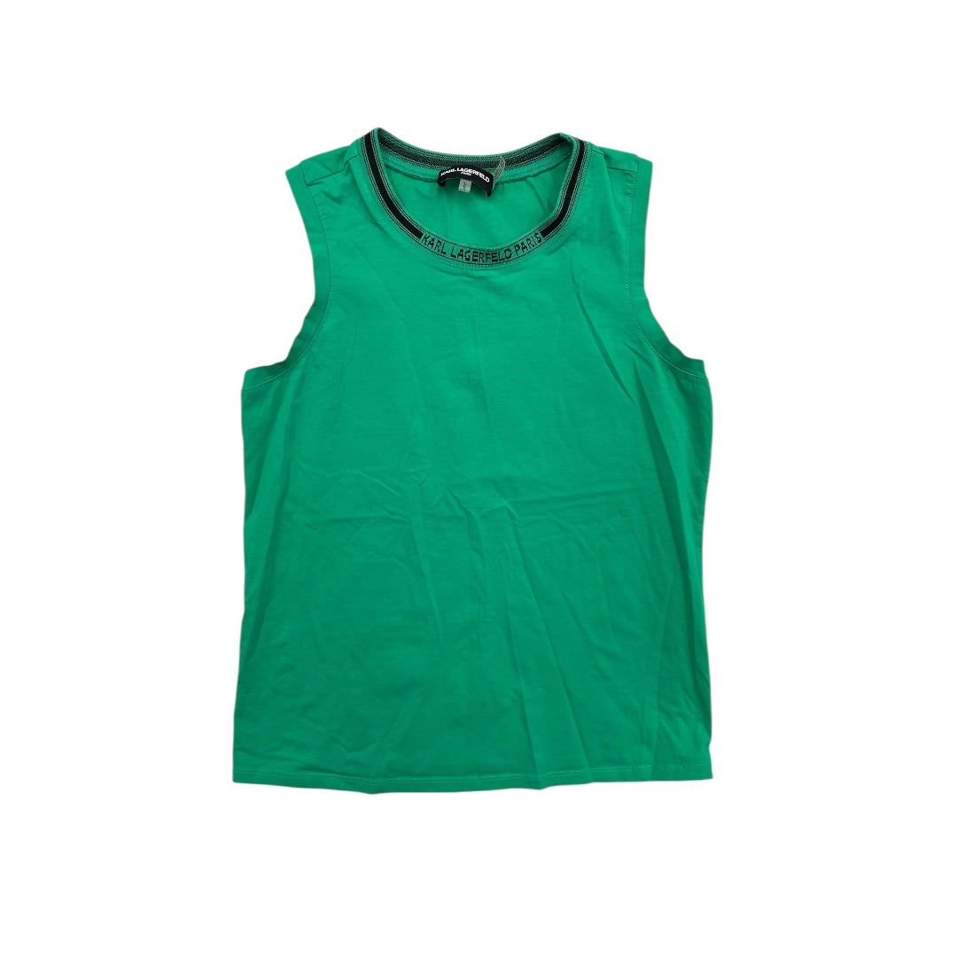 Top Sleeveless Designer By Karl Lagerfeld In Green, Size:L