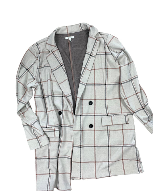 Blazer By Maurices In Brown & Cream, Size:1X