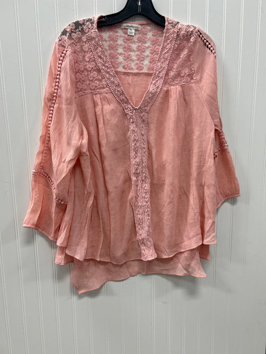 Blouse Ls By John Paul Richard In Pink, Size:Xl