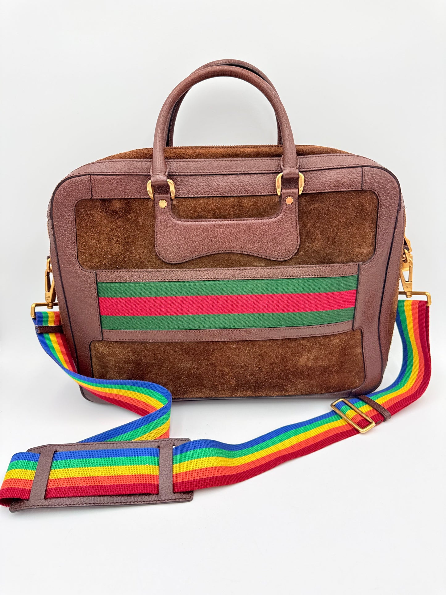 Laptop Bag Luxury Designer By Gucci In Brown, Size:Large