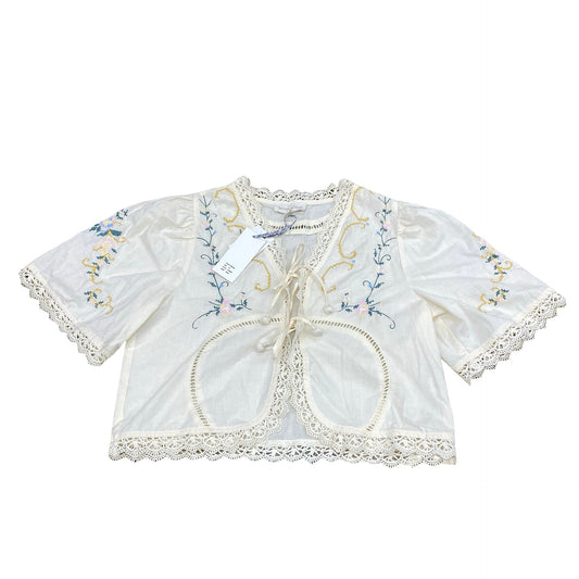 Top Ss By Jennifer & Grace In Cream & Yellow, Size:M