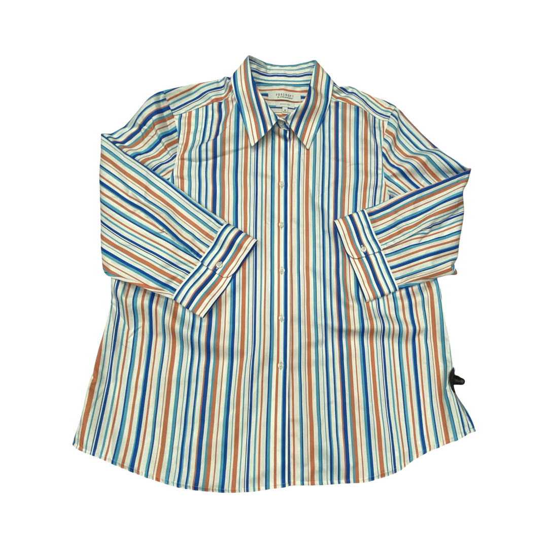 Top Ls By Foxcroft In Striped Pattern, Size:18