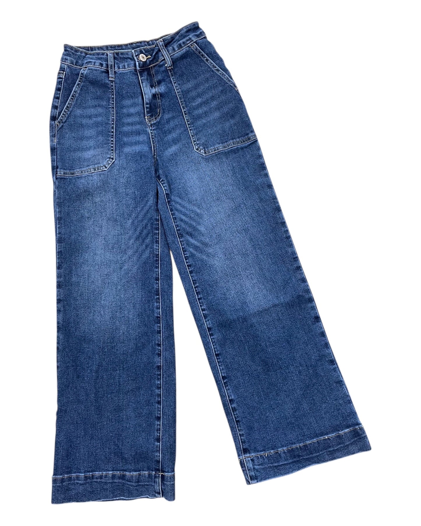 Jeans Wide Leg By Clothes Mentor In Blue Denim, Size:4