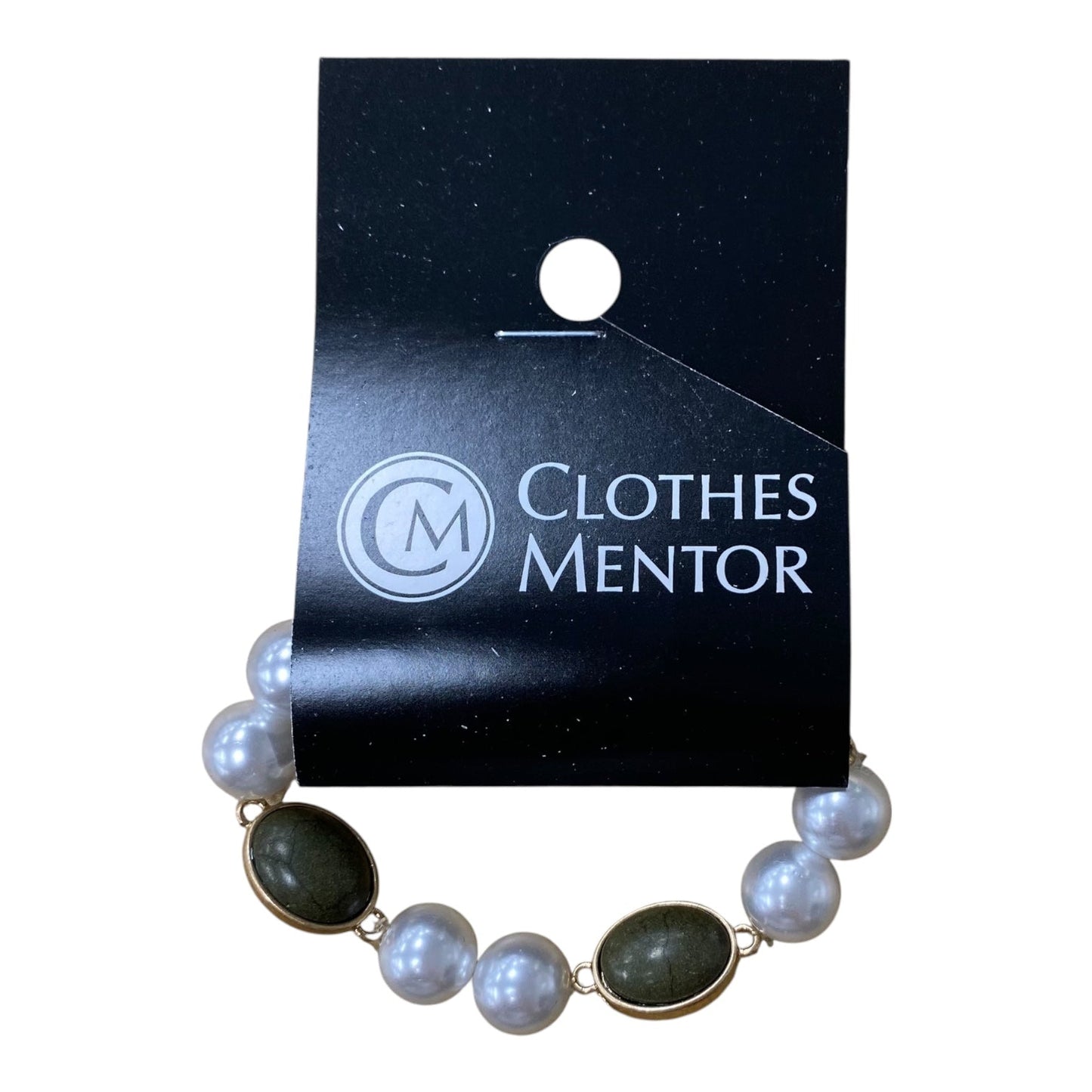 Bracelet Beaded By  Cme In Green & White