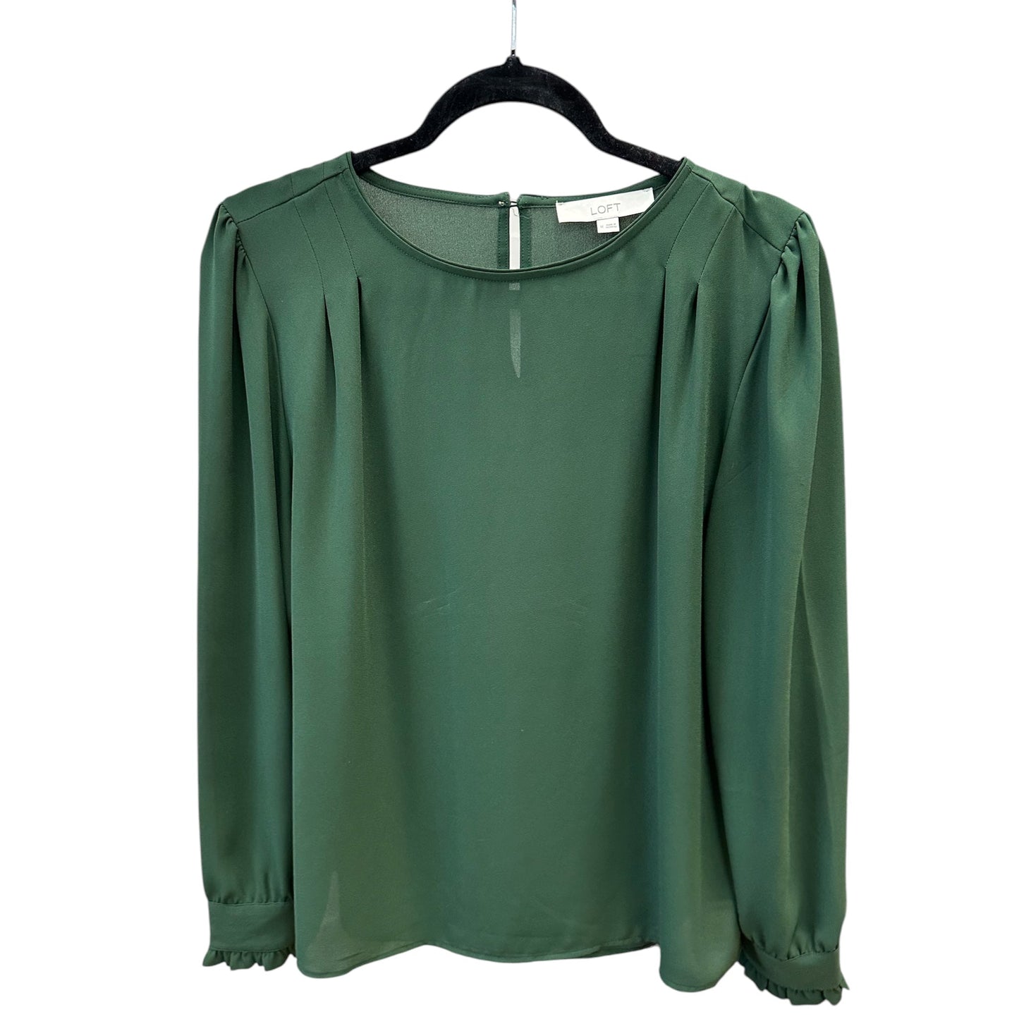 Blouse Ls By Loft In Green, Size:M