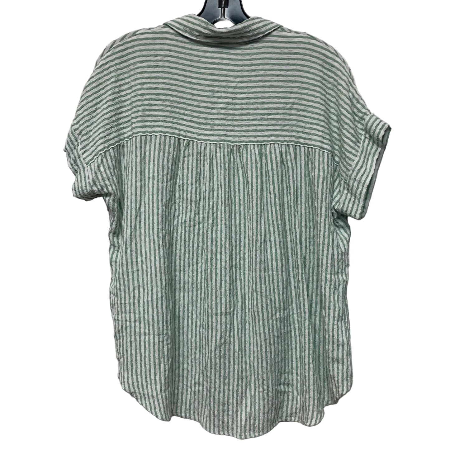 Top Short Sleeve By Jane And Delancey In Green & White, Size: S