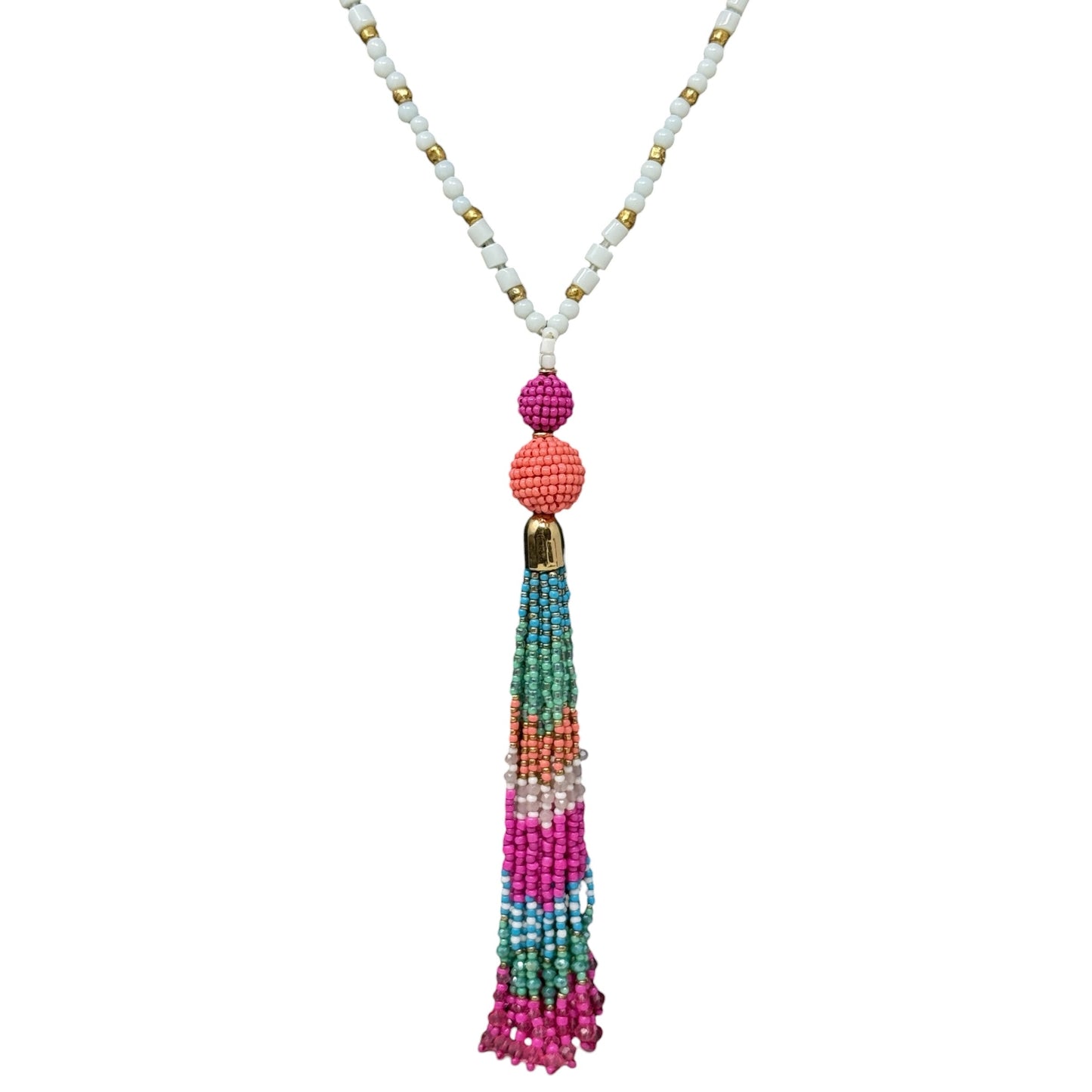 Colorful Beaded Tassel Necklace Designer By Lilly Pulitzer