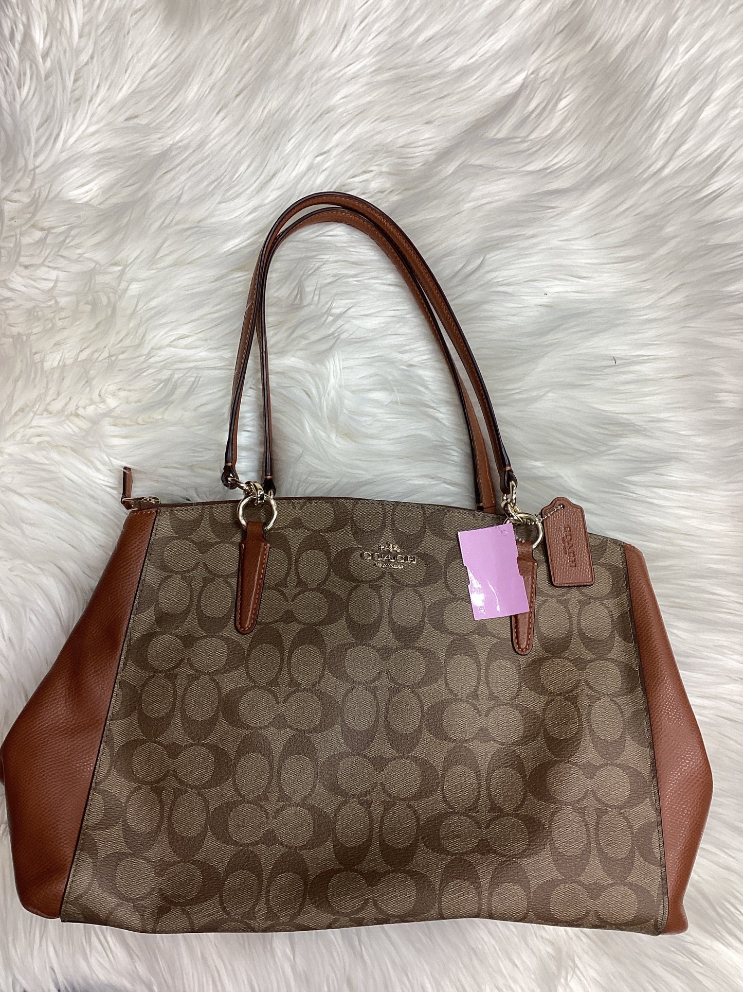 Handbag Designer By Coach In Brown, Size:Medium