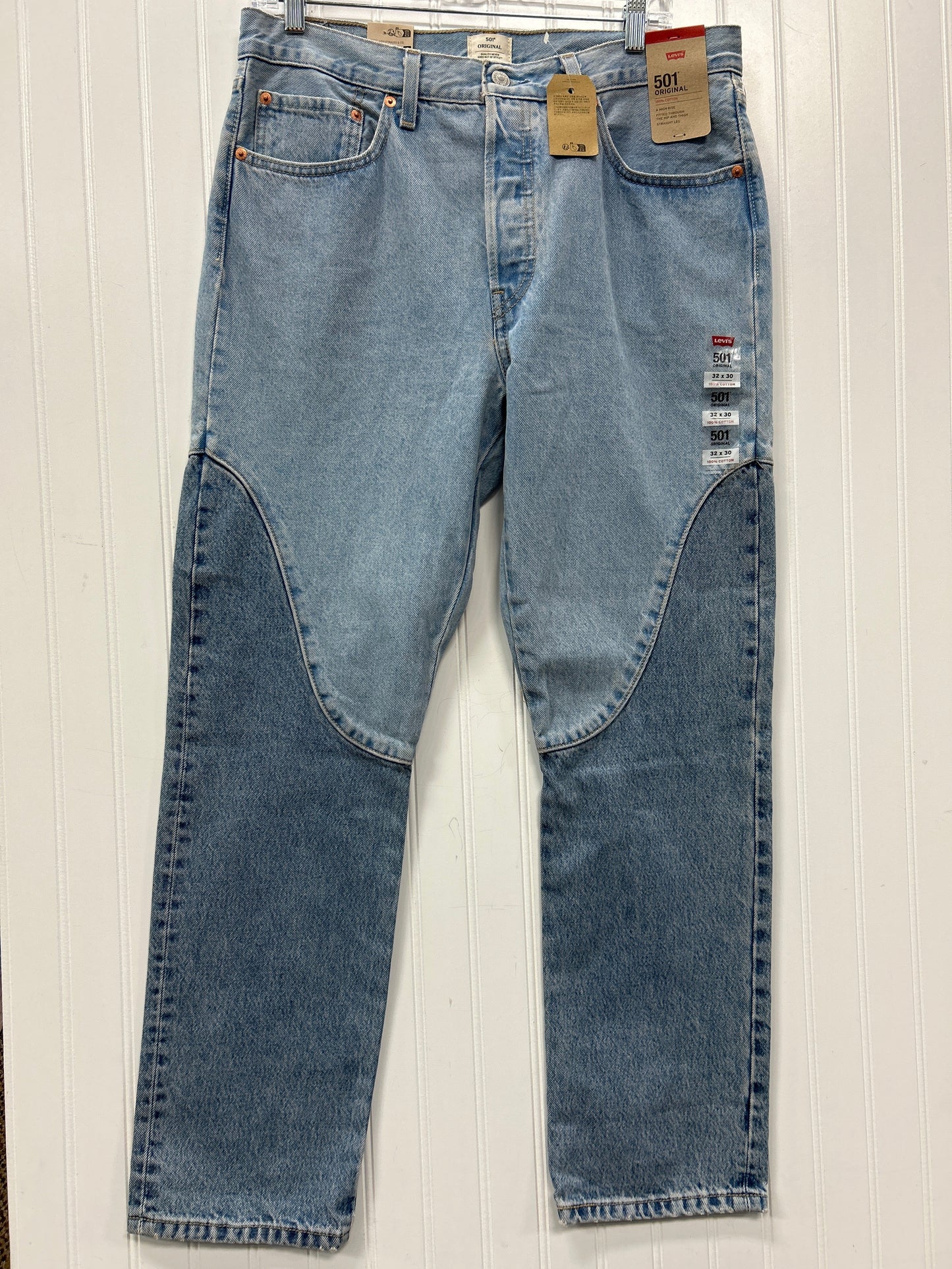 Jeans Straight By Levis In Blue Denim, Size:12