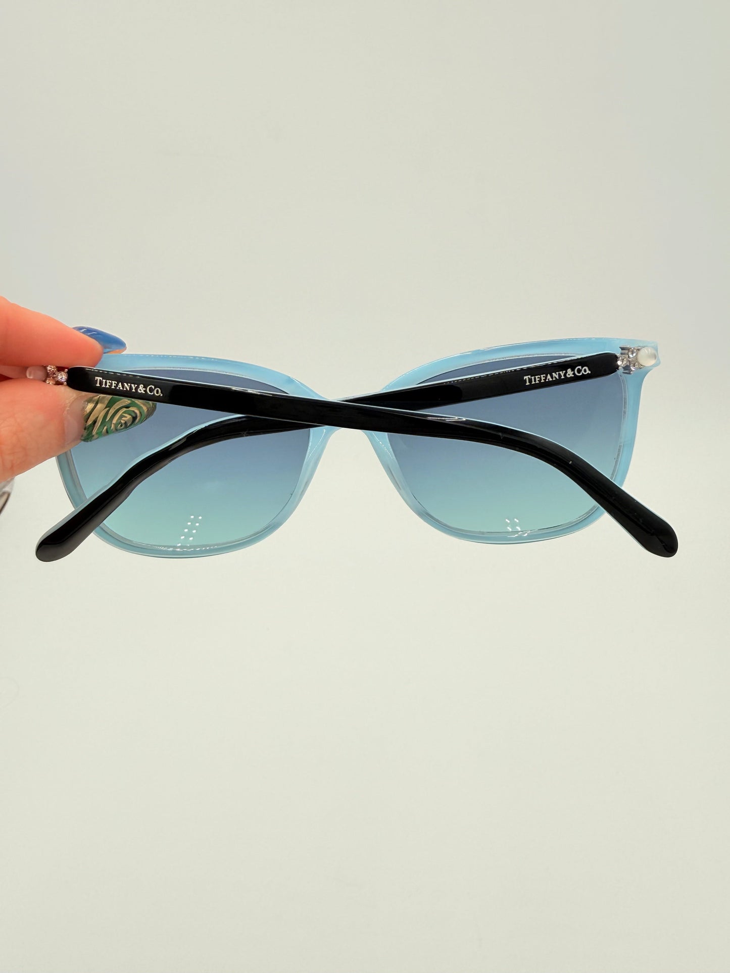 Sunglasses Luxury Designer By Tiffany And Company In Blue, Size: