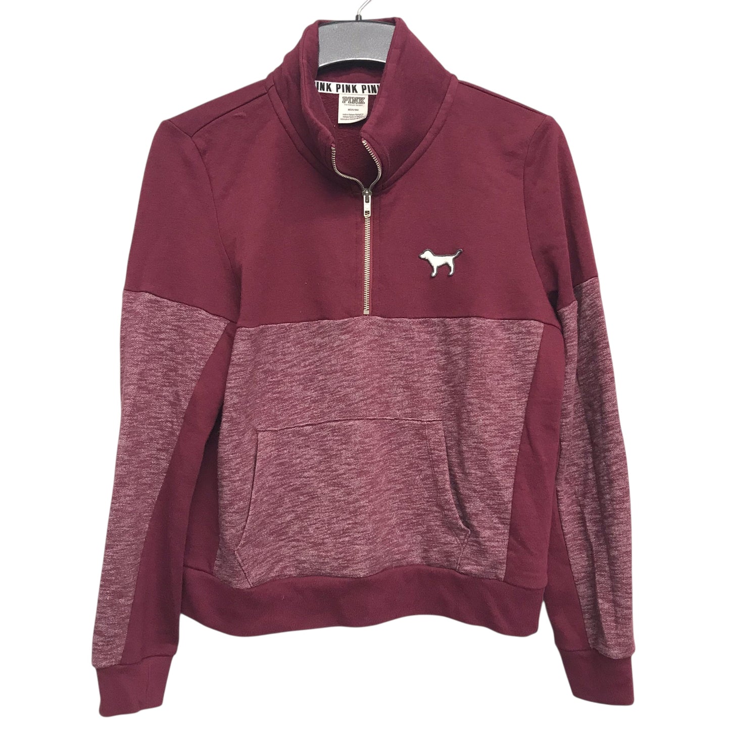 Athletic Sweatshirt Collar By Pink In Maroon, Size:M