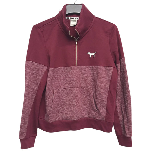 Athletic Sweatshirt Collar By Pink In Maroon, Size:M