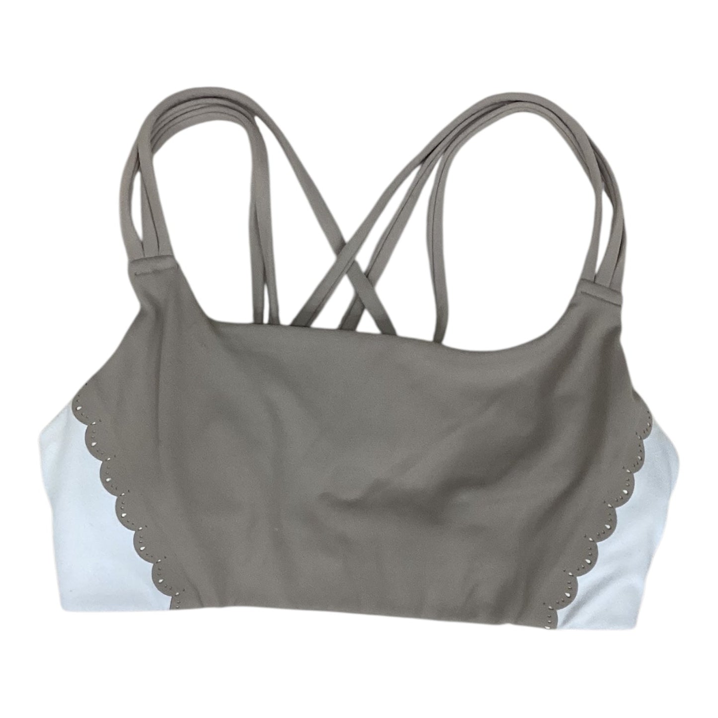 Athletic Bra By Athleta In Tan & White, Size:Xs