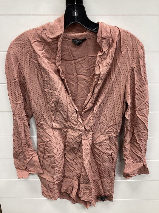 Romper By Topshop In Pink, Size:4
