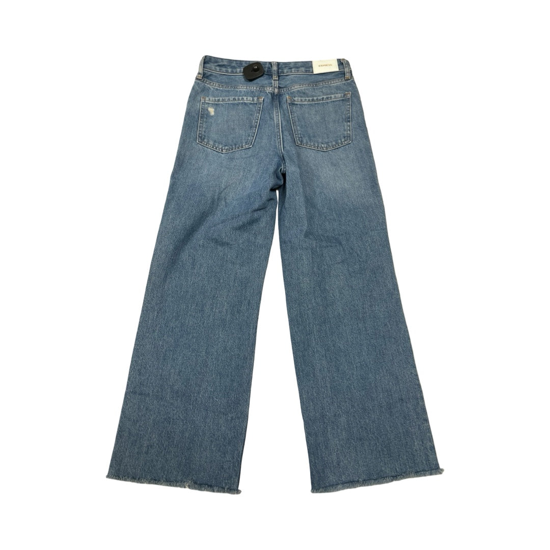 Jeans Wide Leg By Express In Blue Denim, Size:0