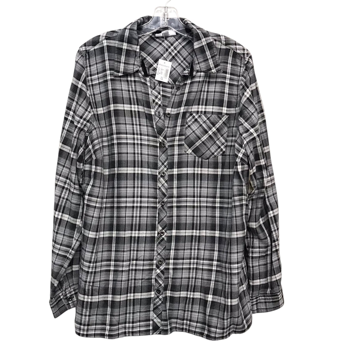 Top Ls By Westport In Plaid Pattern, Size:1X