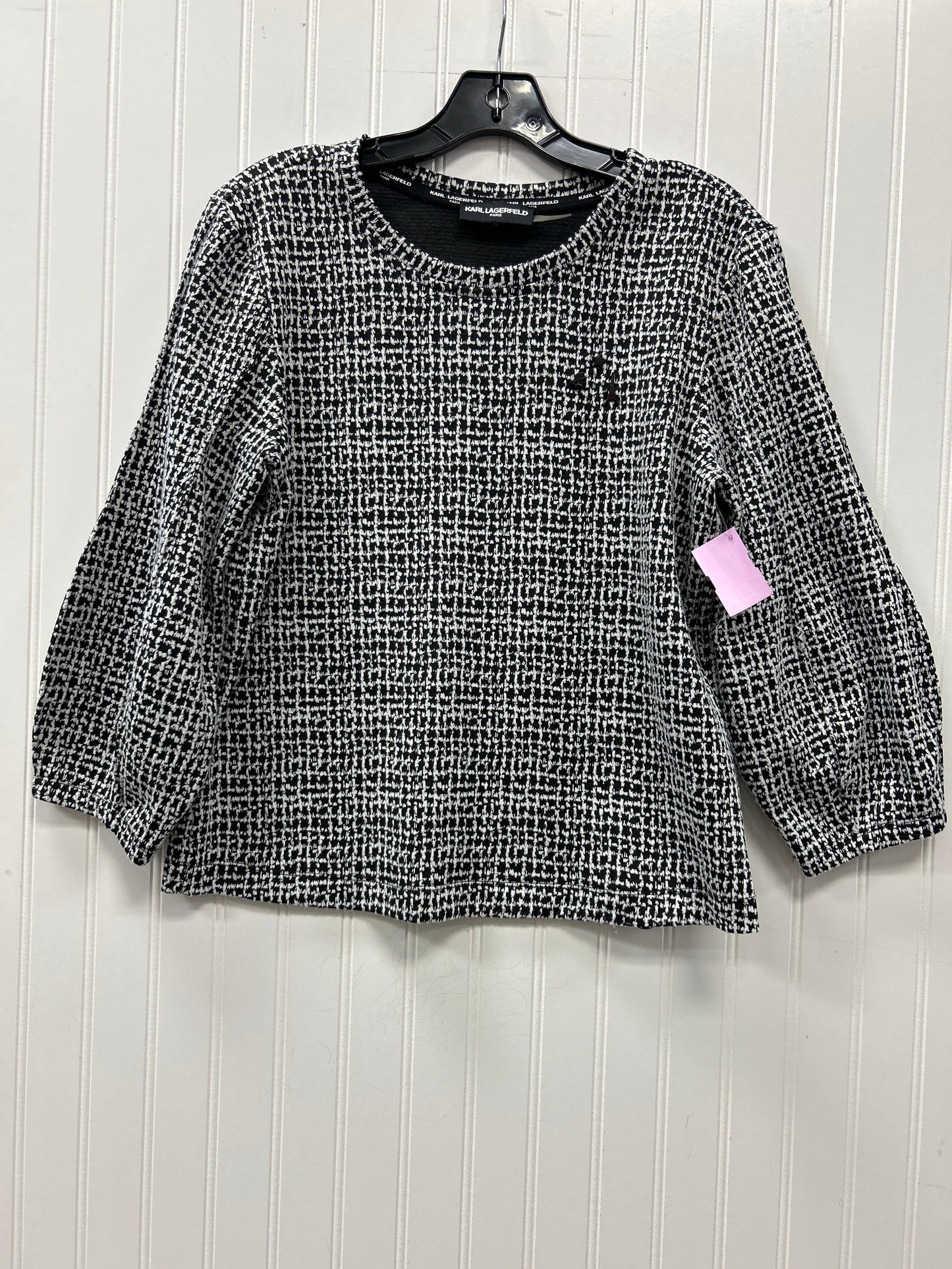 Top Ls Designer By Karl Lagerfeld In Black & White, Size:S