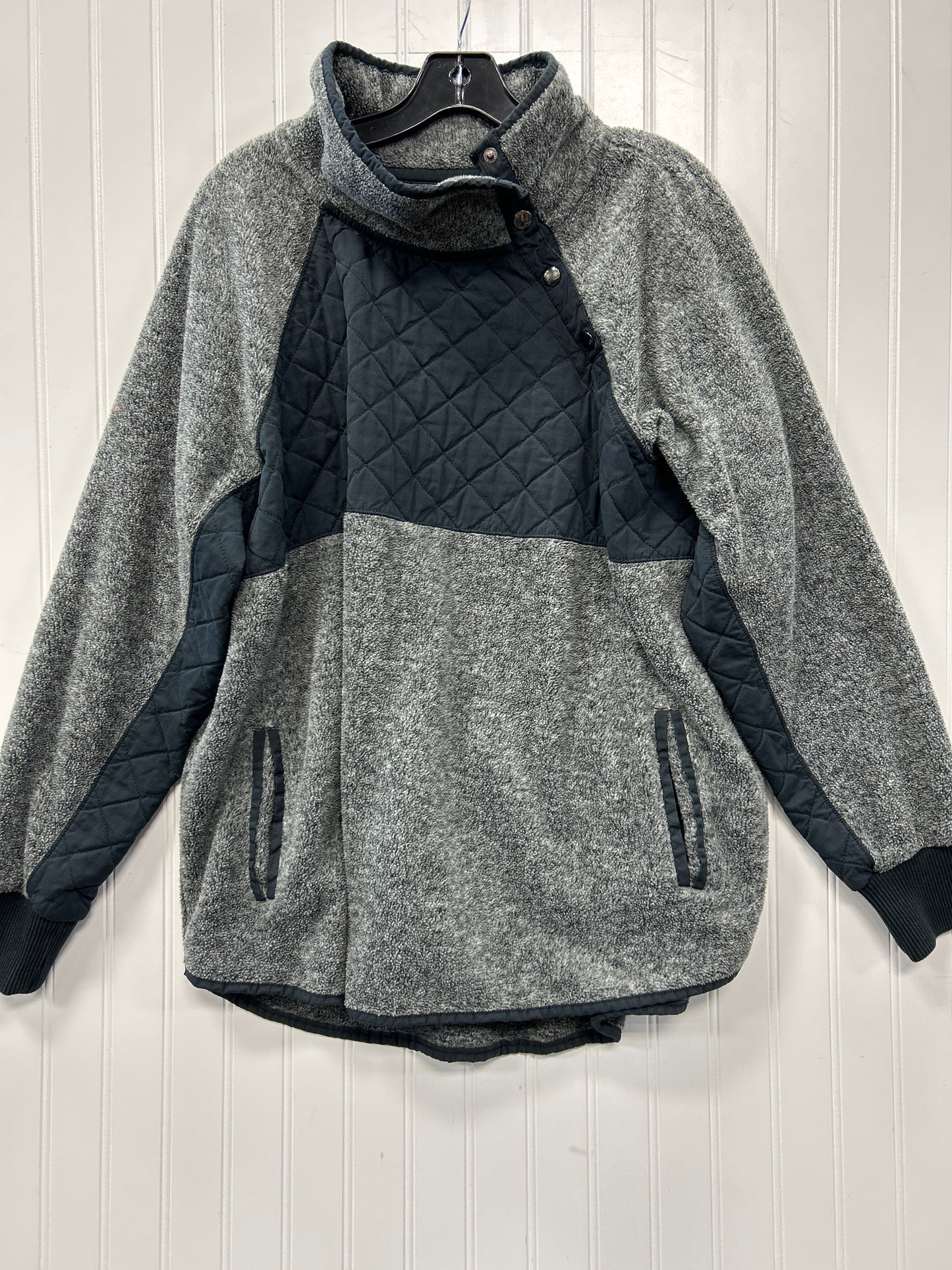 Jacket Fleece By Abercrombie And Fitch In Grey, Size:Xl