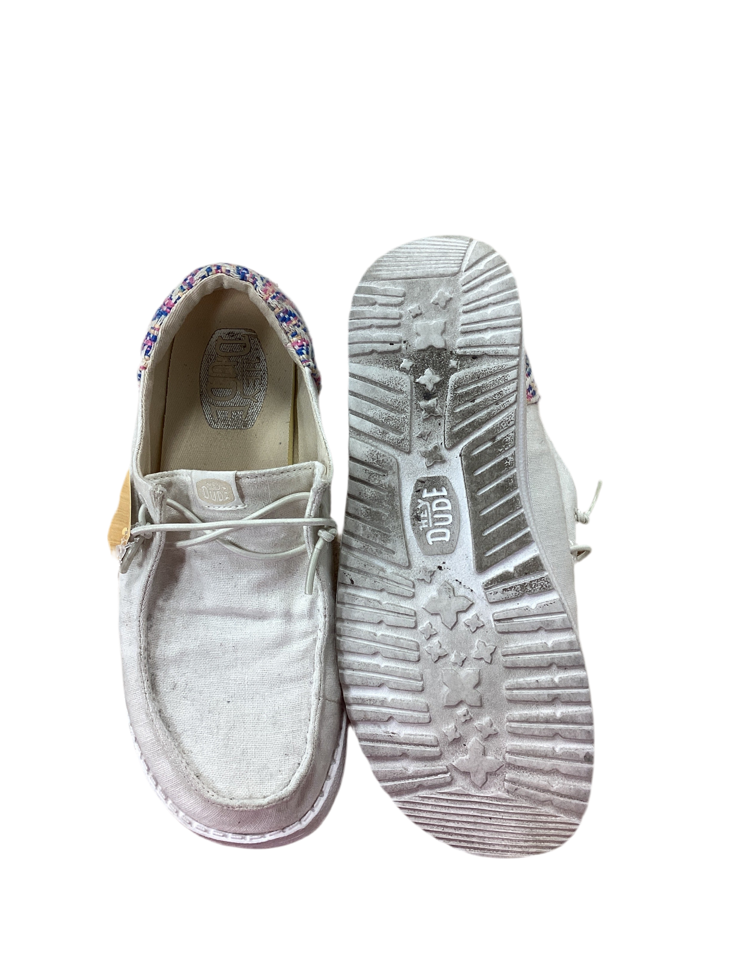 Shoes Flats By Hey Dude In Cream, Size:6