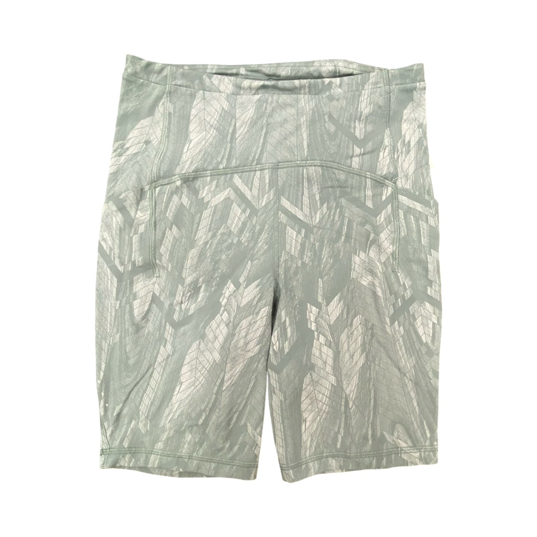 Athletic Shorts By Lululemon In Green & White, Size:6