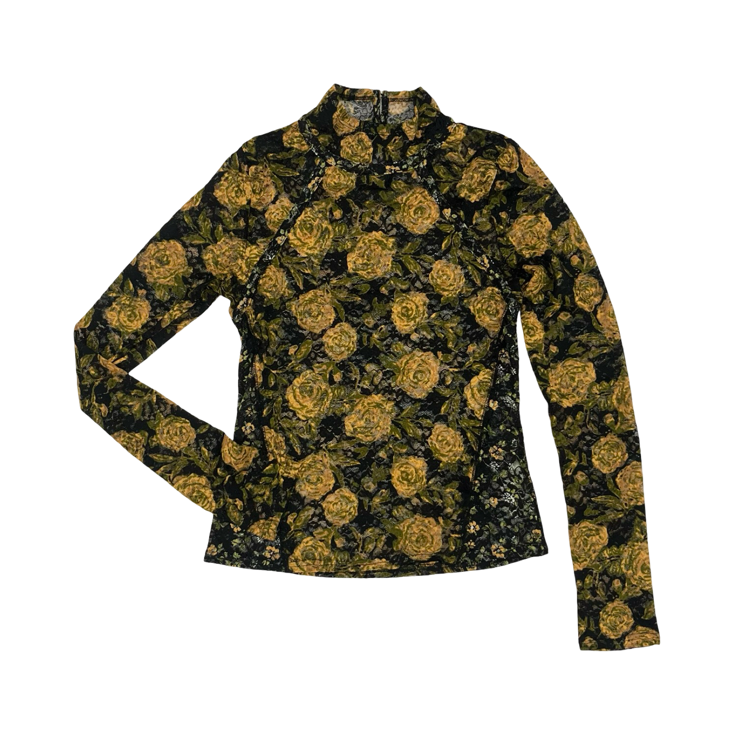 Top Ls By Free People In Black & Yellow, Size:L