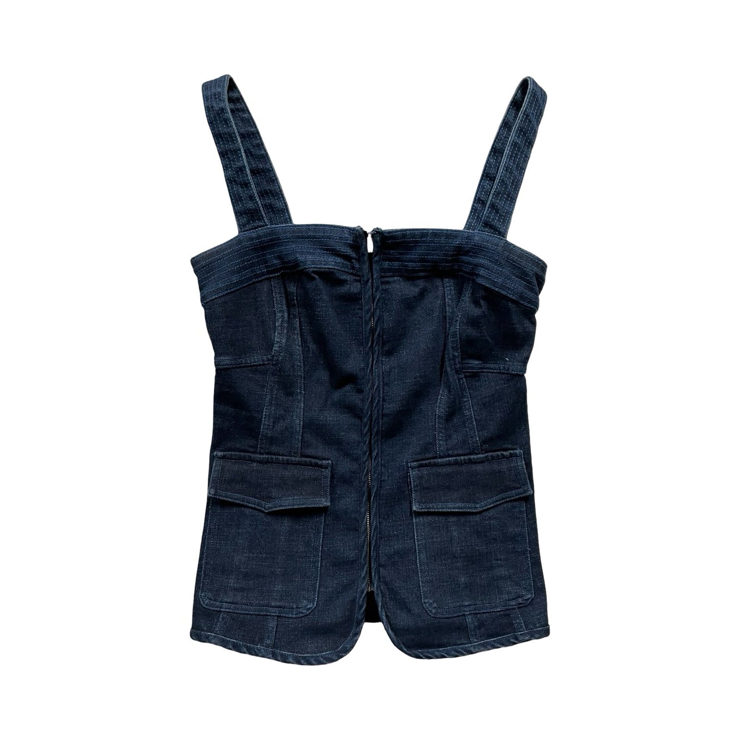 Top Sleeveless By Pilcro In Blue Denim, Size:S