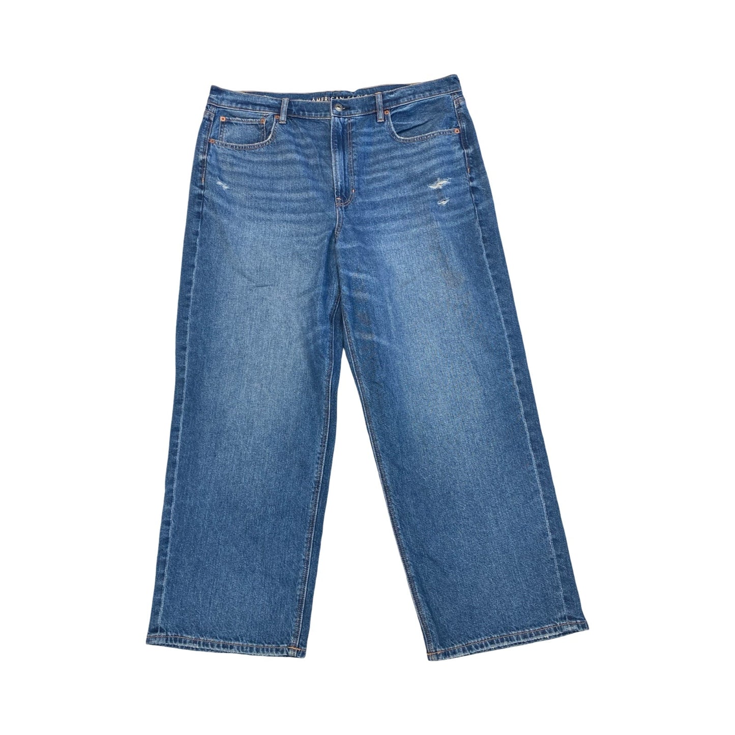 Jeans Straight By American Eagle In Blue Denim, Size:18