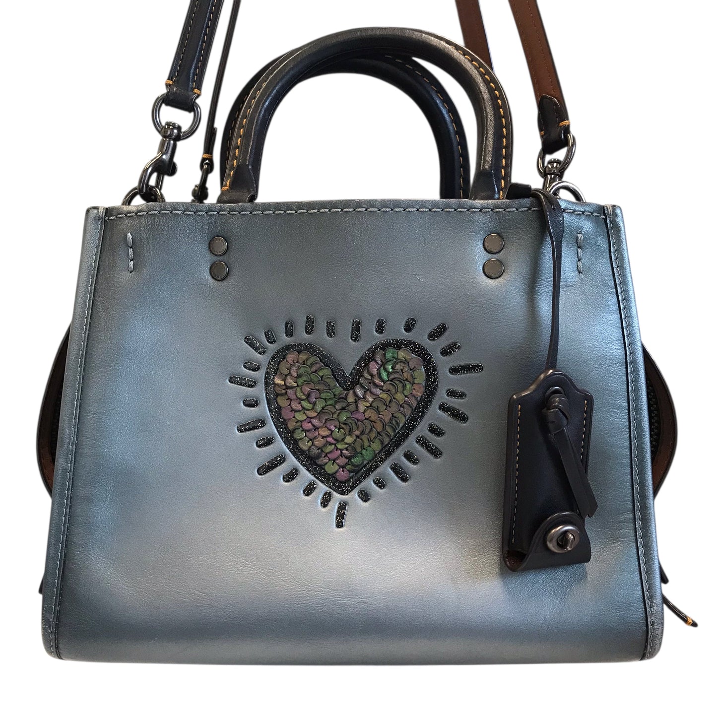 Handbag Designer By Coach In Grey, Size:Small