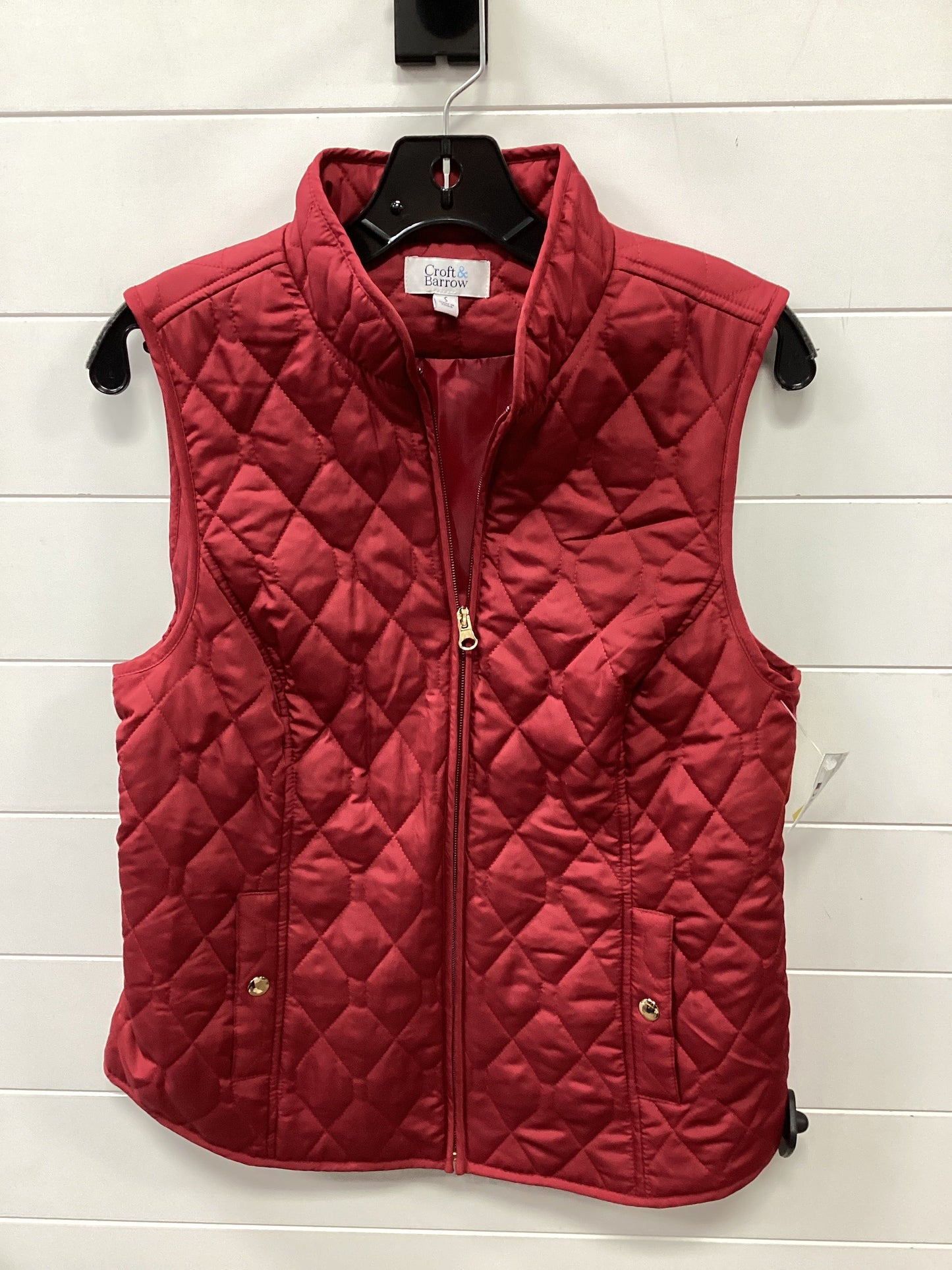 Vest Puffer & Quilted By Croft And Barrow In Red, Size:S