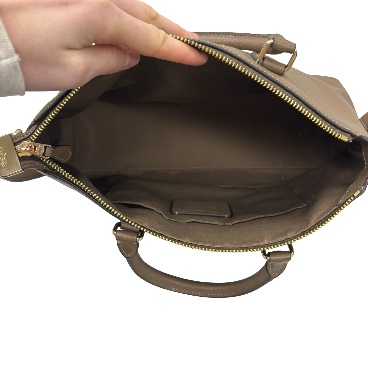 Handbag Designer By Coach In Brown, Size:Medium