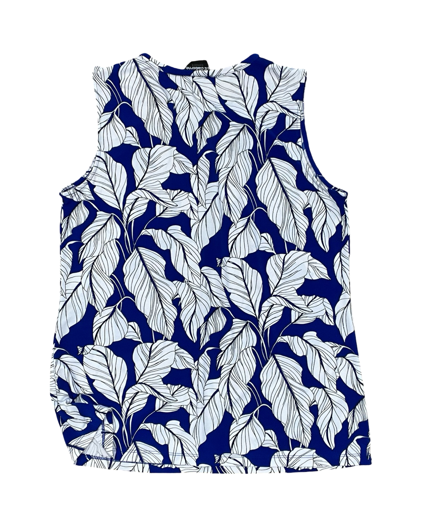 Top Sleeveless By Liz Claiborne In Blue & White, Size:M
