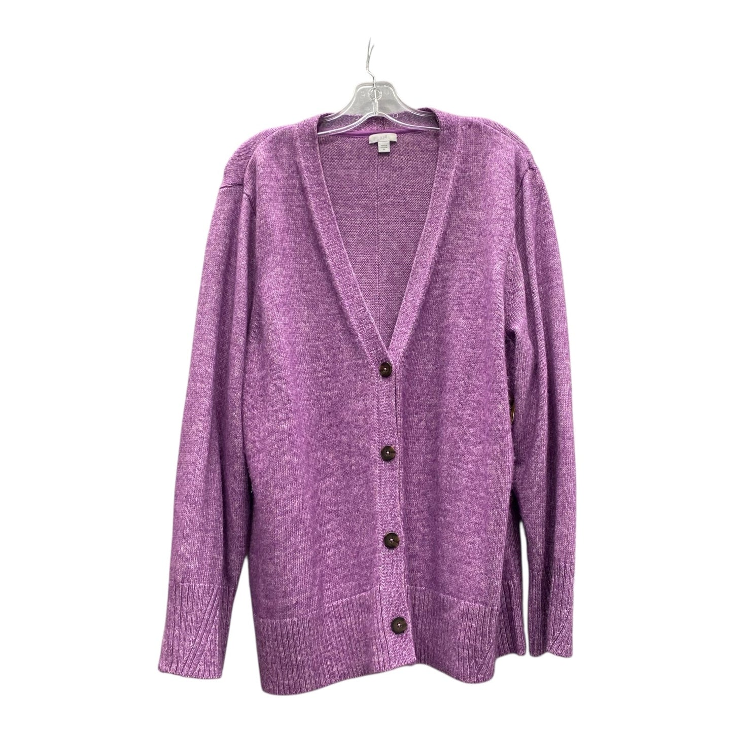 Sweater Cardigan By J. Jill In Purple, Size:2X