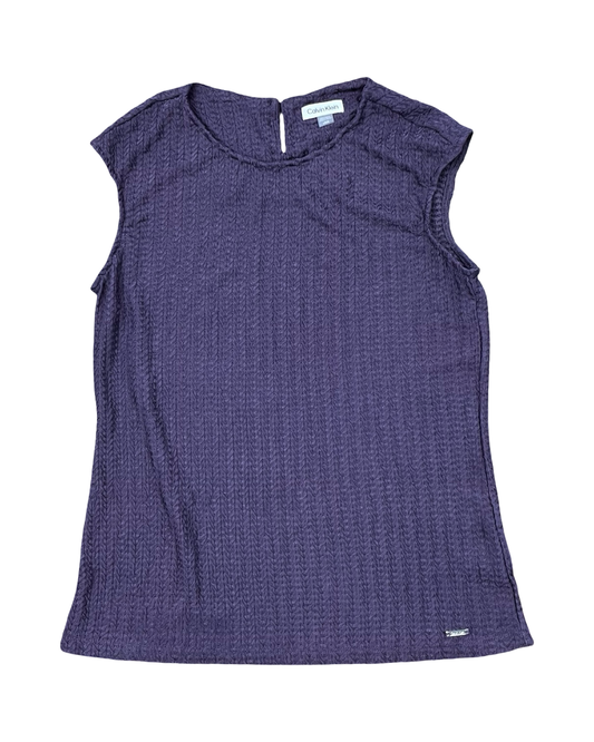 Top Sleeveless By Calvin Klein In Purple, Size:L