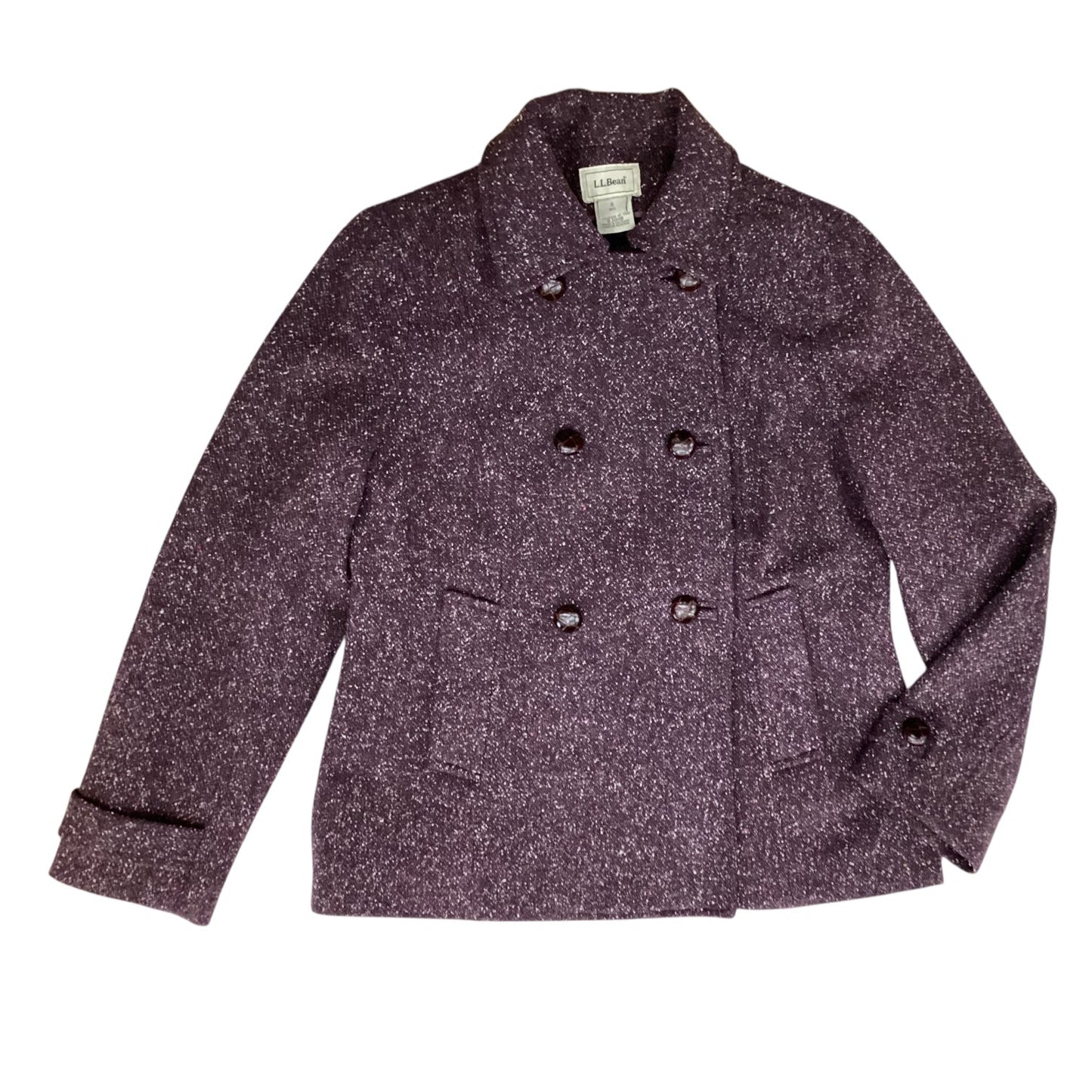 Coat Peacoat By L.L. Bean In Purple, Size:S