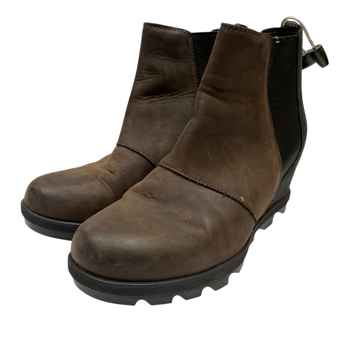 Boots Ankle Heels By Sorel In Black & Brown, Size:8.5