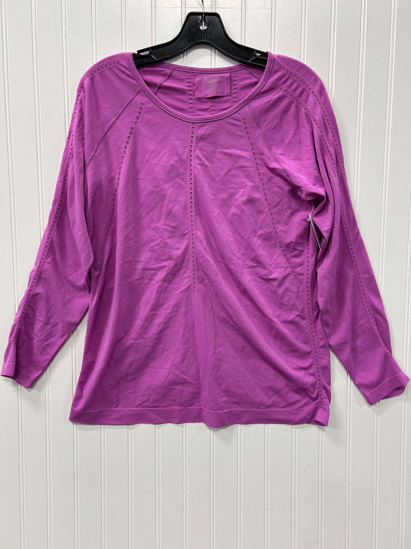 Athletic Top Ls Collar By Athleta In Pink, Size:L