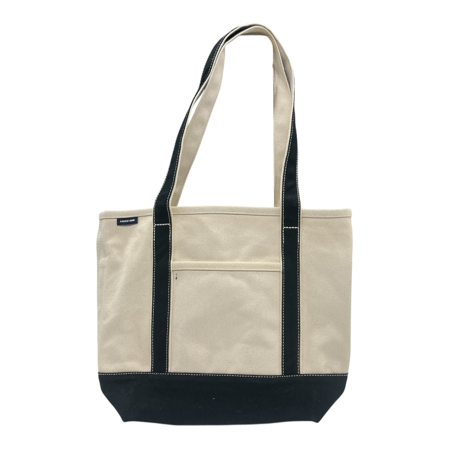Tote By Lands End In Black & Cream, Size:Medium